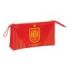 Safta Seleccion Española de Futbol Portatodo - 3 Compartimentos con Cremalleras - Bolsillo Interior - 0.6L - 220x30x120mm - Color Rojo