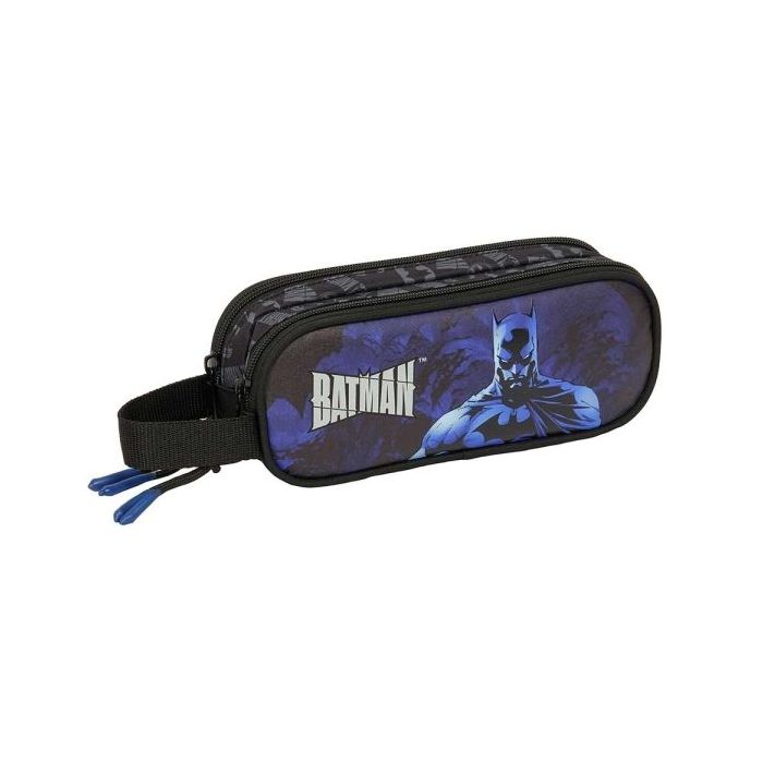 Safta Batman Portatodo - 2 Compartimentos con Cremalleras - Asa Lateral - 1L - 210x60x80mm - Color Negro