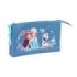 Safta Frozen Portatodo - 3 Compartimentos con Cremalleras - Bolsillo Interior - 0.6L - 220x30x120mm - Color Azul