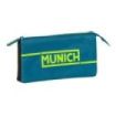 Safta Munich Land Portatodo - 3 Compartimentos con Cremalleras - Bolsillo Interior - 0.6L - 220x30x120mm - Color Azul Oscuro