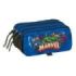 Safta Avengers Portatodo - 3 Compartimentos con Cremalleras - Bolsillo Frontal - Cinta Adaptable - 1.72L - 215x80x100mm - Color Azul Oscuro