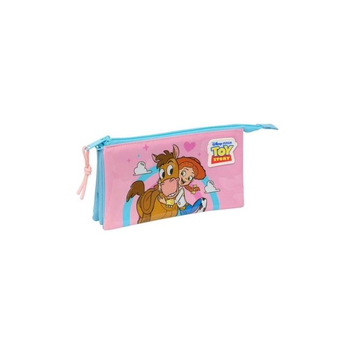 Safta Jessie Portatodo - 3 Compartimentos con Cremalleras - Bolsillo Interior - 0.6L - 220x30x120mm - Color Rosa