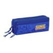 Safta Sonic Portatodo - 3 Compartimentos con Cremalleras - Goma Elastica - 0.98L - 220x60x85mm - Color Azul Oscuro