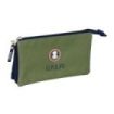 Safta el Pulpo Portatodo - 3 Compartimentos con Cremalleras - Bolsillo Interior - 0.6L - 220x30x120mm - Color Verde Oscuro