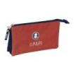 Safta el Pulpo Caldera Portatodo - 3 Compartimentos con Cremalleras - Bolsillo Interior - 0.6L - 220x30x120mm - Color Rojo Oscuro