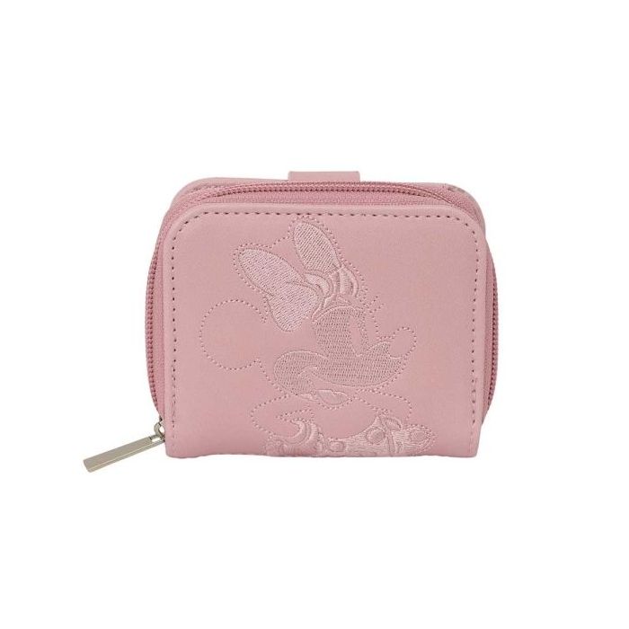 Safta Minnie Mouse Monedero con Billetera - Cierre Magnetico - Compartimento con Cremallera - 0.10L - 110x20x95mm - Color Rosa Pastel