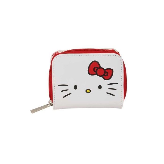 Safta Hello Kitty Monedero con Billetera - Compartimento para Billetes y Tarjetas - Cierre con Iman - Compartimento para Monedas - 0.10L - 110x20x95mm - Color Blanco