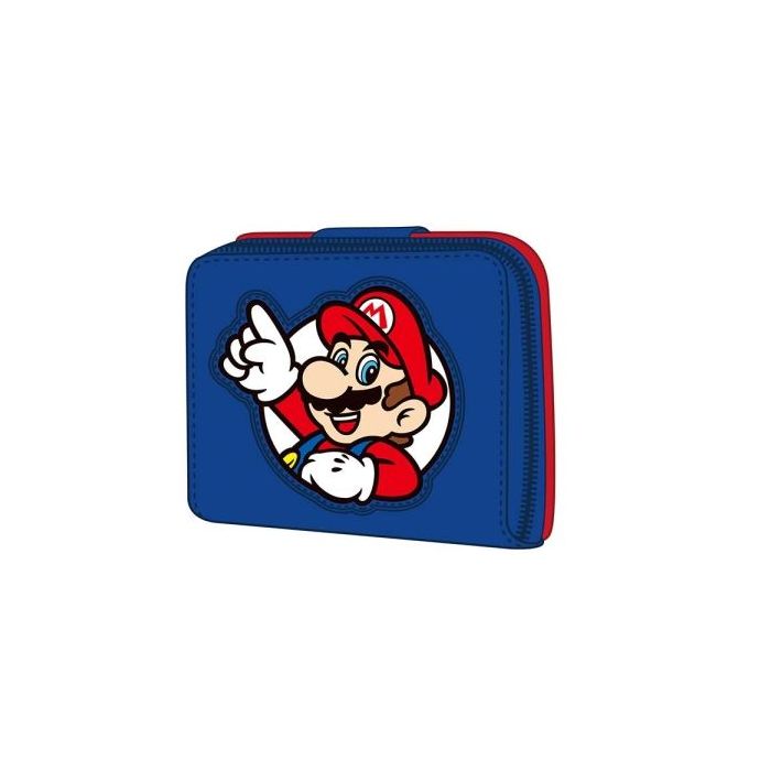 Safta Super Mario Monedero con Billetera - Compartimento para Billetes y Tarjetas - Cierre Magnetico - Compartimento para Monedas - 0.10L - 110x20x95mm - Color Rojo y Azul