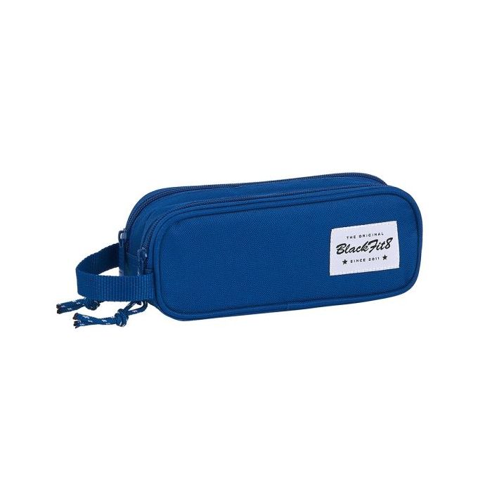 Safta Blackfit8 Oxford Portatodo - 2 Compartimentos con Cremalleras - Asa Lateral - 1L - 210x60x80mm - Color Azul Oscuro