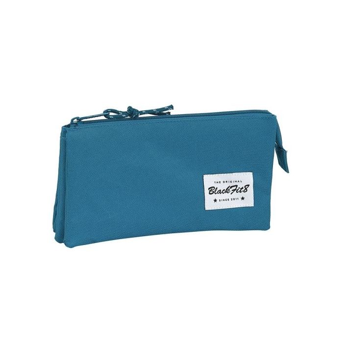 Safta Blackfit8 Egeo Portatodo - 3 Compartimentos con Cremalleras - Bolsillo Interior - 0.6L - 220x30x120mm - Color Azul