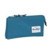 Safta Blackfit8 Egeo Portatodo - 3 Compartimentos con Cremalleras - Bolsillo Interior - 0.6L - 220x30x120mm - Color Azul