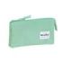 Safta Blackfit8 Portatodo - 3 Compartimentos con Cremalleras - Bolsillo Interior - 0.6L - 220x30x120mm - Color Turquesa