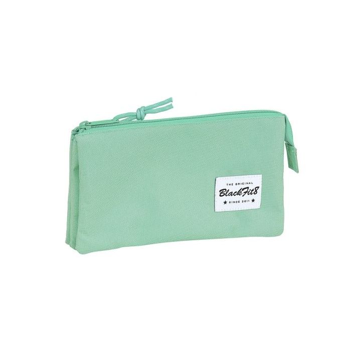 Safta Blackfit8 Portatodo - 3 Compartimentos con Cremalleras - Bolsillo Interior - 0.6L - 220x30x120mm - Color Turquesa