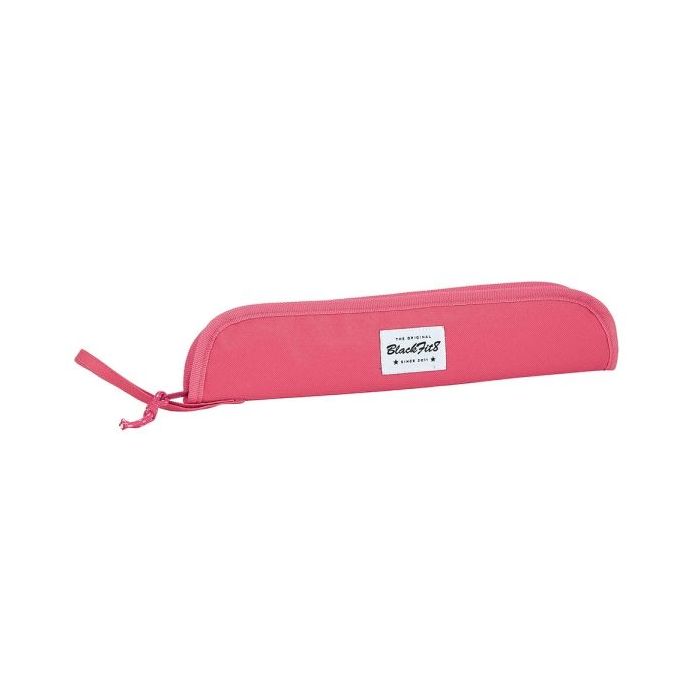 Safta Blackfit8 Fresa Portaflautas - Interior Acolchado - Alojamiento para Varilla - Asa Lateral - Borde Reforzado - 0.6L - 370x20x80mm - Color Rosa
