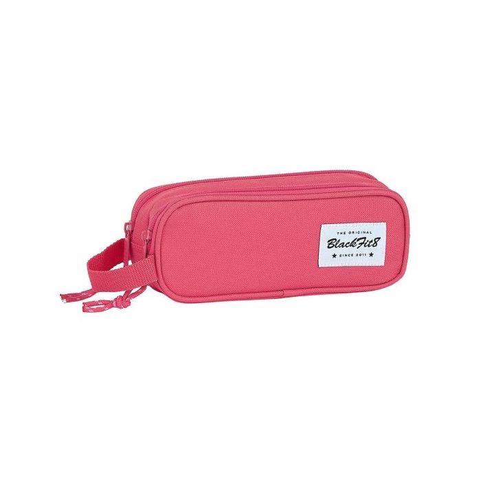 Safta Blackfit8 Fresa Portatodo - 2 Compartimentos con Cremalleras - Asa Lateral - 1L - 210x60x80mm - Color Rosa