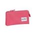 Safta Blackfit8 Fresa Portatodo - 3 Compartimentos con Cremalleras - Bolsillo Interior - 0.6L - 220x30x120mm - Color Rosa