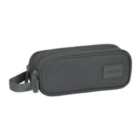 Safta Basic Portatodo - 2 Compartimentos con Cremalleras - 1L - Asa Lateral - 210x60x80mm - Color Gris