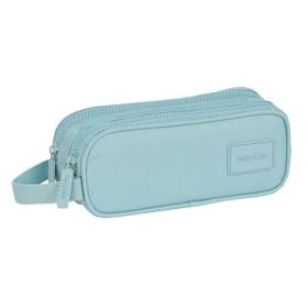 Safta Basic Portatodo - 2 Compartimentos con Cremalleras - Asa Lateral - 1L - 210x60x80mm - Color Turquesa