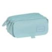 Safta Basic Portatodo - 3 Compartimentos con Cremalleras - Bolsillo Frontal - Cinta Adaptable - 1.72L - 215x80x100mm - Color Turquesa