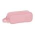 Safta Basic Portatodo - 2 Compartimentos con Cremalleras - Asa Lateral - 1L - 210x60x80mm - Color Rosa