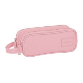Safta Basic Portatodo - 2 Compartimentos con Cremalleras - Asa Lateral - 1L - 210x60x80mm - Color Rosa