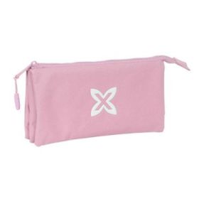 Safta Munich Basicos Portatodo - 3 Compartimentos con Cremalleras - Bolsillo Interior - 0.6L - 220x30x120mm - Color Rosa