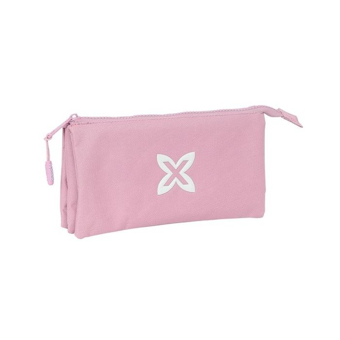 Safta Munich Basicos Portatodo - 3 Compartimentos con Cremalleras - Bolsillo Interior - 0.6L - 220x30x120mm - Color Rosa