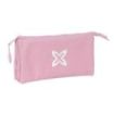Safta Munich Basicos Portatodo - 3 Compartimentos con Cremalleras - Bolsillo Interior - 0.6L - 220x30x120mm - Color Rosa