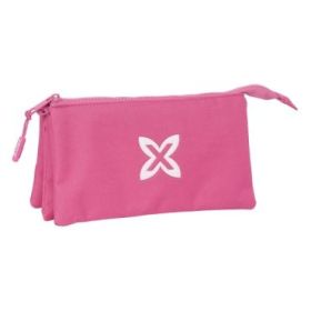 Safta Munich Basicos Fucsia Portatodo - 3 Compartimentos con Cremalleras - Bolsillo Interior - 0.6L - 220x30x120mm - Color Rosa