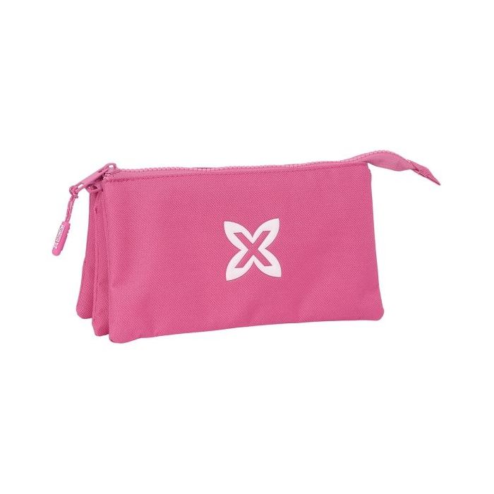 Safta Munich Basicos Fucsia Portatodo - 3 Compartimentos con Cremalleras - Bolsillo Interior - 0.6L - 220x30x120mm - Color Rosa