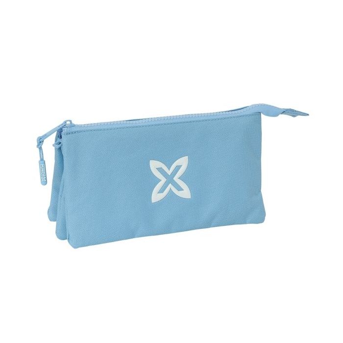 Safta Munich Basicos Portatodo - 3 Compartimentos con Cremalleras - Bolsillo Interior - 0.6L - 220x30x120mm - Color Azul Claro