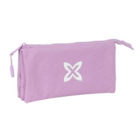 Safta Munich Basicos Lila Portatodo - 3 Compartimentos con Cremalleras - Bolsillo Interior - 0.6L - 220x30x120mm - Color Violeta