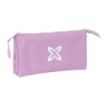 Safta Munich Basicos Lila Portatodo - 3 Compartimentos con Cremalleras - Bolsillo Interior - 0.6L - 220x30x120mm - Color Violeta