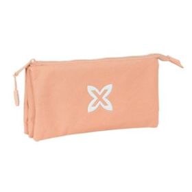 Safta Munich Basicos Peach Portatodo - 3 Compartimentos con Cremalleras - Bolsillo Interior - 0.6L - 220x30x120mm - Color Naranja