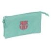Safta F.C.Barcelona Chica Musgo Portatodo - 3 Compartimentos con Cremalleras - Bolsillo Interior - 0.6L - 220x30x120mm - Color Menta