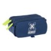 Safta Munich Blue Indigo Portatodo - 3 Compartimentos con Cremalleras - Bolsillo Frontal - Cinta Adaptable - 1.72L - 215x80x100mm - Color Azul Marino