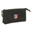 Safta Atletico de Madrid Teen Black Portatodo - 3 Compartimentos con Cremalleras - Bolsillo Interior - 0.6L - 220x30x120mm - Color Verde Oscuro