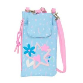 Safta Blackfit8 Smile Monedero Portamovil hasta 6.9" - Compartimento con Cremallera - Cordon Ajustable - 0.19L - 100x190mm - Color Azul Claro