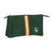 Safta el Ganso Basics Green Portatodo - 3 Compartimentos con Cremalleras - Bolsillo Interior - 0.6L - 220x30x120mm - Color Verde Oscuro
