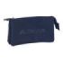 Safta Kappa Basics Portatodo - 3 Compartimentos con Cremalleras - Bolsillo Interior - 0.6L - 220x30x120mm - Color Azul Marino