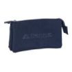 Safta Kappa Basics Portatodo - 3 Compartimentos con Cremalleras - Bolsillo Interior - 0.6L - 220x30x120mm - Color Azul Marino
