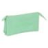 Safta Kappa Basics Portatodo - 3 Compartimentos con Cremalleras - Bolsillo Interior - 0.6L - 220x30x120mm - Color Menta