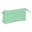 Safta Kappa Basics Portatodo - 3 Compartimentos con Cremalleras - Bolsillo Interior - 0.6L - 220x30x120mm - Color Menta