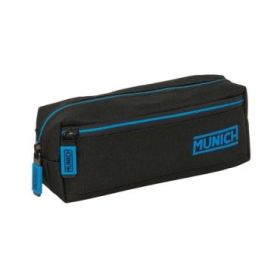Safta Munich Road Portatodo - 3 Compartimentos con Cremalleras - Goma Elastica - 0.98L - 220x60x85mm - Color Negro