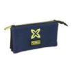 Safta Munich Track Portatodo - 3 Compartimentos con Cremalleras - Bolsillo Interior - 0.6L - 220x30x120mm - Color Azul Marino