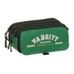 Safta Blackfit8 Varsity Portatodo - 3 Compartimentos con Cremalleras - Bolsillo Frontal - Cinta Adaptable - 1.72L - 215x80x100mm - Color Negro y Verde