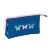 Safta Blackfit8 Mariposas Portatodo - 3 Compartimentos con Cremalleras - Bolsillo Interior - 0.60L - 220x30x120mm - Color Azul Marino