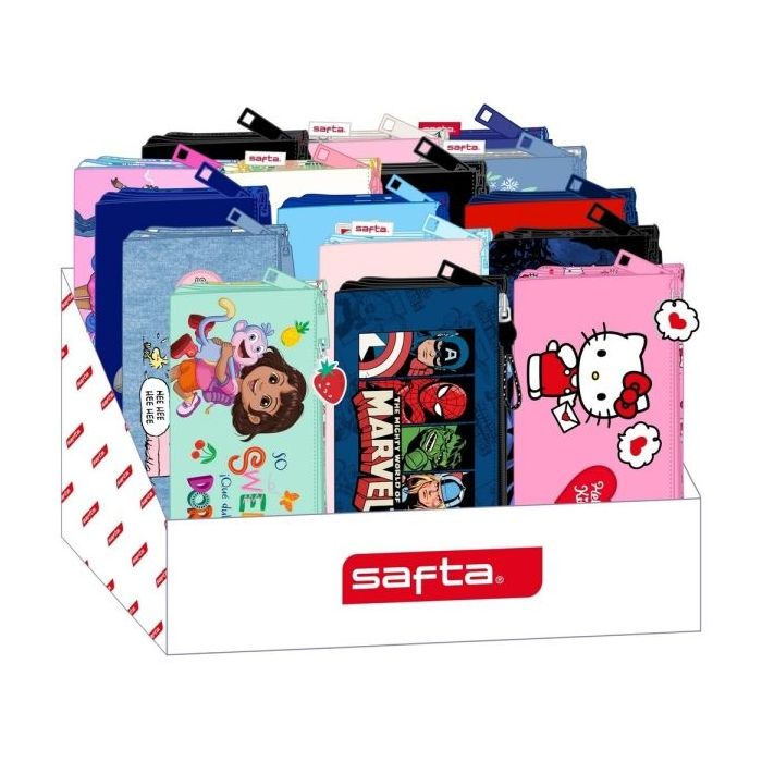 Safta Expositor con Portatodos - Carton Reciclado - Ecologico - 17L - Presentacion Ordenada y Atractiva - 315x235x195mm - Colores Surtidos