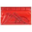 Safta Pack de 4 Reglas - Regla de 30cm - Escuadra de 25cm - Cartabon de 25cm - Semicirculo de 15cm - Color Transparente
