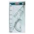 Safta Pack de 4 Reglas - Regla de 30cm - Escuadra de 25cm - Cartabon de 25cm - Semicirculo Transportador de Angulos - Biselado - Color Transparente